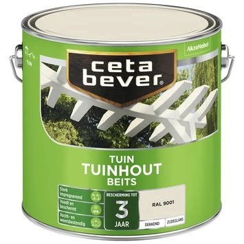 CetaBever Tuinhoutbeits dekkend RAL 9001 zijdeglans 2,5 L CetaBever Tuinhoutbeits Dekkend RAL 9001 Zijdeglans 2,5 L -Tuinartikelen Winkel 123 1071