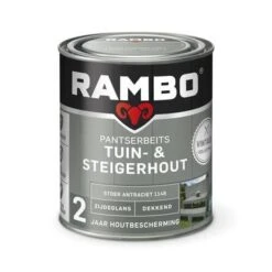 Rambo Vintage Pantserbeits Tuin- En Steigerhout Dekkend Stoer Antraciet Zijdeglans 750 Ml -Tuinartikelen Winkel 123 1215
