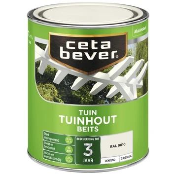 CetaBever Tuinhoutbeits dekkend RAL 9010 zijdeglans 750 ml CetaBever Tuinhoutbeits Dekkend RAL 9010 Zijdeglans 750 Ml -Tuinartikelen Winkel 123 1237