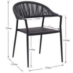 Stoel Lavandou Zwart -Tuinartikelen Winkel 123 1408