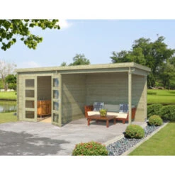 Tuinhuis Helena Geïmpregneerd Met Overkapping 492x254 Cm -Tuinartikelen Winkel 123 1754