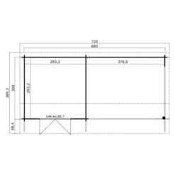 Tuinhuis Marichel 680x300cm Blank -Tuinartikelen Winkel 123 1769