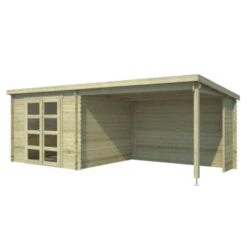 Tuinhuis Manuel Geïmpregneerd Met Overkapping 620x309 Cm