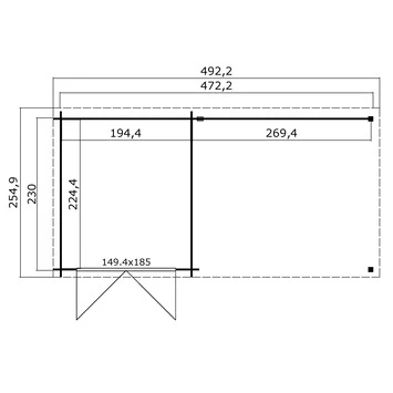 Tuinhuis Helena met overkapping 492x254 cm Tuinhuis Helena Met Overkapping 492x254 Cm -Tuinartikelen Winkel 123 1846