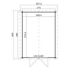 Tuinhuis Noor 275x380cm Geïmpregneerd  -Tuinartikelen Winkel 123 1853