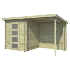 Tuinhuis Edelweiss Geïmpregneerd Met Overkapping Edelweiss 390x215 Cm