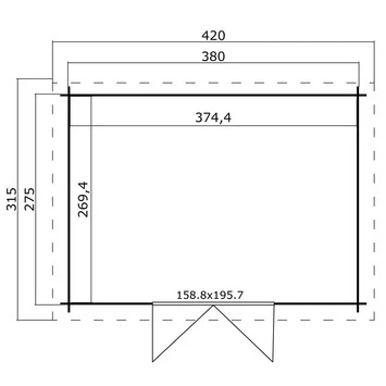 Tuinhuis Mikkel 420x315 cm Tuinhuis Mikkel 420x315 Cm -Tuinartikelen Winkel 123 1890