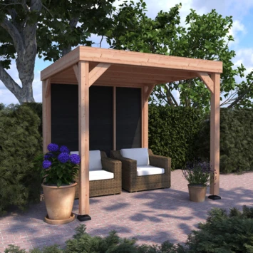 Overkapping Douglas Hout Zwart met Achterwand 270x270 cm Overkapping Douglas Hout Zwart Met Achterwand 270x270 Cm -Tuinartikelen Winkel 123 1898