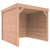 Overkapping Douglas Hout Blank Met Blokhutprofiel Achterwand En 2 Zijwanden 270x270 Cm