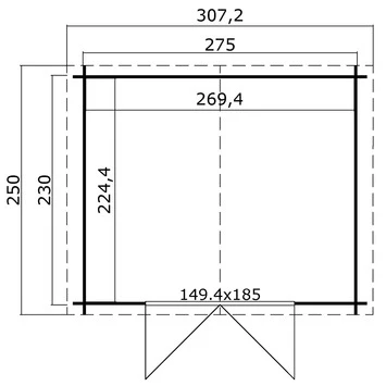 Tuinhuis Narcis geïmpregneerd 250x307 cm Tuinhuis Narcis Geïmpregneerd 250x307 Cm -Tuinartikelen Winkel 123 1956