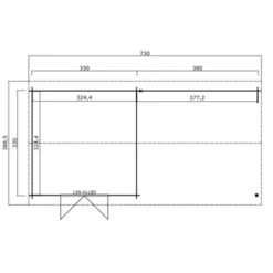 Tuinhuis Joost 710x330cm Geïmpregneerd Olijfgroen -Tuinartikelen Winkel 123 1969