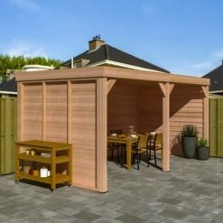 Overkapping Douglas Hout Blank Met Achterwand En 2 Zijwanden 270x522 Cm 4 Overkapping Douglas Hout Blank Met Achterwand En 2 Zijwanden 270x522 Cm -Tuinartikelen Winkel 123 1987