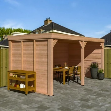 Overkapping Douglas Hout Blank met Achterwand en 2 Zijwanden 270x522 cm Overkapping Douglas Hout Blank Met Achterwand En 2 Zijwanden 270x522 Cm -Tuinartikelen Winkel 123 1987