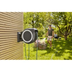 Gardena Wandslangenbox Roll Up 35 Grijs/wit Meter Incl. Tuinspuit -Tuinartikelen Winkel 123 276