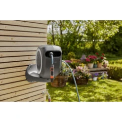 Gardena Wandslangenbox Roll Up 15 Grijs/wit Meter Incl. Tuinspuit -Tuinartikelen Winkel 123 310