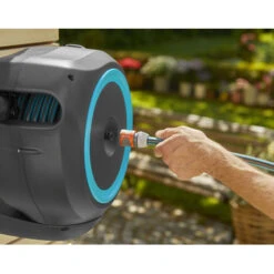 Gardena Wandslangenbox Roll-up 20 Meter Grijs Blauw -Tuinartikelen Winkel 123 356